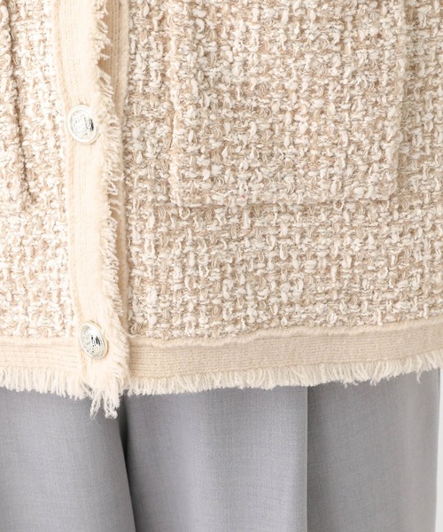 Elura（エルーラ）の「ミックスカラーツイード/654098（カーディガン/ボレロ・レディース・グレー/オフホワイト・FREE）」の18枚目の写真