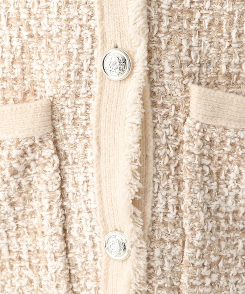 Elura（エルーラ）の「ミックスカラーツイード/654098（カーディガン/ボレロ・レディース・グレー/オフホワイト・FREE）」の19枚目の写真