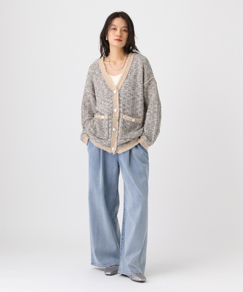 Elura（エルーラ）の「ミックスカラーツイード/654098（カーディガン/ボレロ・レディース・グレー/オフホワイト・FREE）」の8枚目の写真