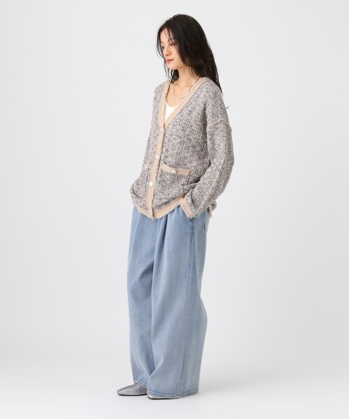 Elura（エルーラ）の「ミックスカラーツイード/654098（カーディガン/ボレロ・レディース・グレー/オフホワイト・FREE）」の9枚目の写真