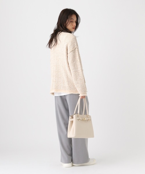 Elura（エルーラ）の「ミックスカラーツイード/654098（カーディガン/ボレロ・レディース・グレー/オフホワイト・FREE）」の5枚目の写真