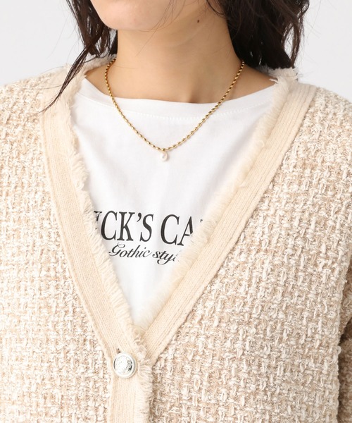 Elura（エルーラ）の「ミックスカラーツイード/654098（カーディガン/ボレロ・レディース・グレー/オフホワイト・FREE）」の14枚目の写真