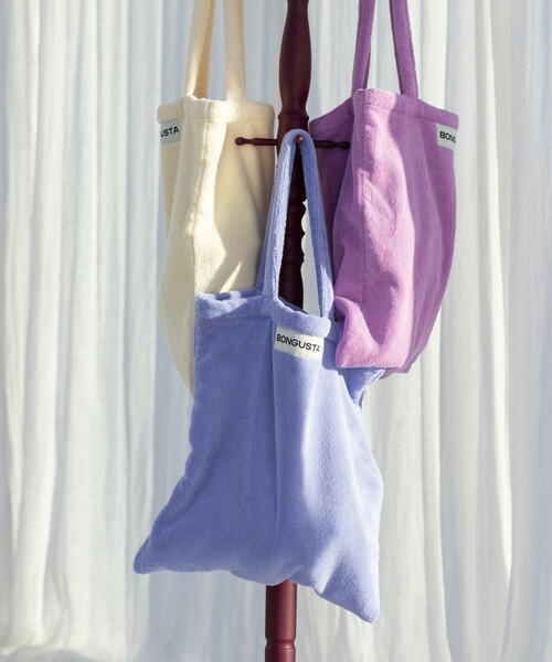 BONGUSTA(ボングスタ)の「BONGUSTA/ボングスタ NARAM TOTE BAG / パイル地トートバッグ(トートバッグ・レディース・ホワイト/ナチュラル/イエロー/ブルー/ブラウン/オフホワイト/サックスブルー/ピンク/パープル/サーモンピンク/レモンイエロー/キャメル・ONE SIZE)」の6枚目の写真