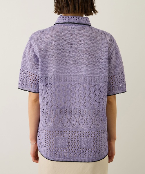 Coohem（コーヘン）の「【COOHEM(コーヘン)】SUKASHI EMBOSSED KNIT/イージーケア・セットアップ対応（ニット/セーター・レディース・ラベンダー/キナリ・FREE）」の16枚目の写真