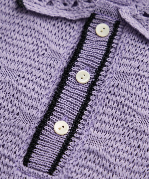 Coohem（コーヘン）の「【COOHEM(コーヘン)】SUKASHI EMBOSSED KNIT/イージーケア・セットアップ対応（ニット/セーター・レディース・ラベンダー/キナリ・FREE）」の21枚目の写真