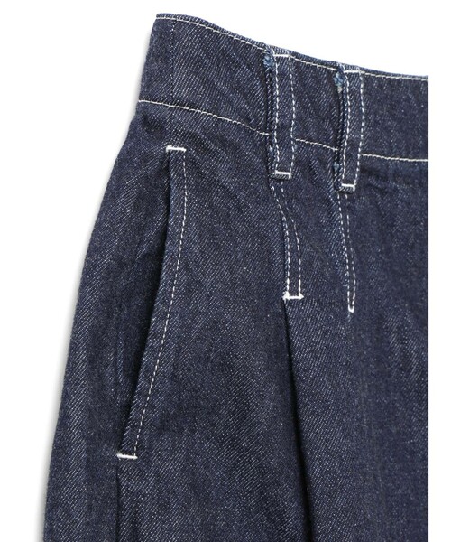 mizuiroind(ミズイロインド)の「mizuiro ind ハイウエストワイドハーフパンツ(その他パンツ・レディース・ネイビー/アイボリー・FREE)」の13枚目の写真