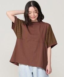 KRIFF MAYER Lady's Collection | 【汗染み防止・撥水防汚・吸水速乾・接触冷感】ウェットプロテクト異素材ミックスT(Tシャツ/カットソー)