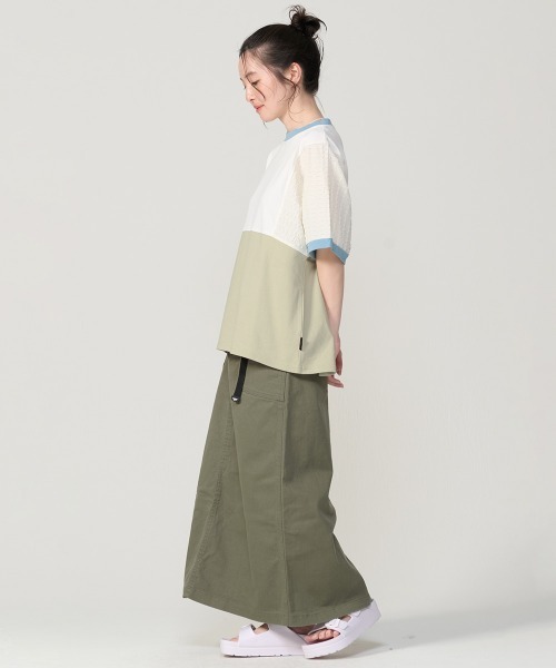 KRIFF MAYER Lady's Collection(クリフメイヤーレディースコレクション)の「【汗染み防止・撥水防汚・吸水速乾・接触冷感】ウェットプロテクト異素材ミックスT(Tシャツ/カットソー・レディース・オフホワイト/グレー/ブラック/ブラウン/カラフル・MEDIUM/LARGE)」の14枚目の写真