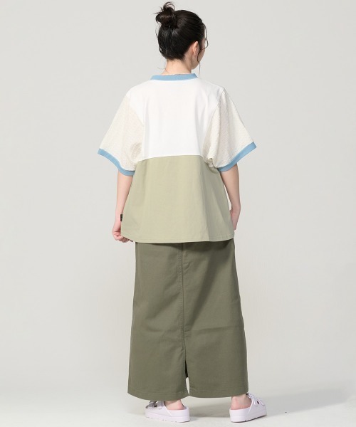 KRIFF MAYER Lady's Collection(クリフメイヤーレディースコレクション)の「【汗染み防止・撥水防汚・吸水速乾・接触冷感】ウェットプロテクト異素材ミックスT(Tシャツ/カットソー・レディース・オフホワイト/グレー/ブラック/ブラウン/カラフル・MEDIUM/LARGE)」の15枚目の写真