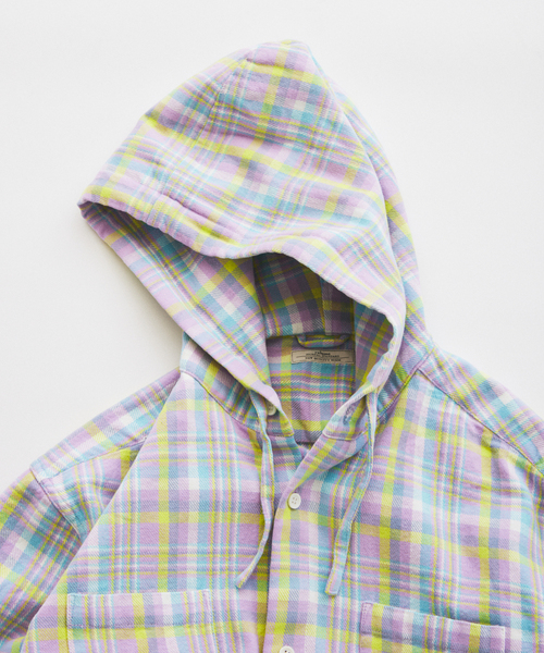 JOURNAL STANDARD relume(ジャーナルスタンダード レリューム)の「カラー アメリカンチェック フーディシャツ(シャツ/ブラウス・メンズ・スカイブルー/ライトパープル/Yellow・MEDIUM/LARGE)」の14枚目の写真