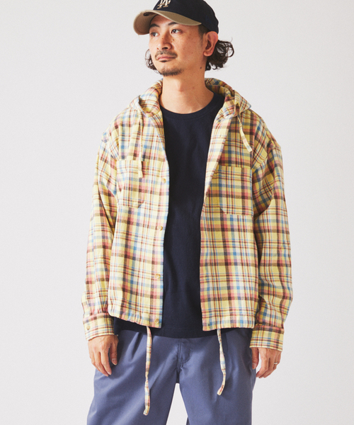 JOURNAL STANDARD relume(ジャーナルスタンダード レリューム)の「カラー アメリカンチェック フーディシャツ(シャツ/ブラウス・メンズ・スカイブルー/ライトパープル/Yellow・MEDIUM/LARGE)」の18枚目の写真