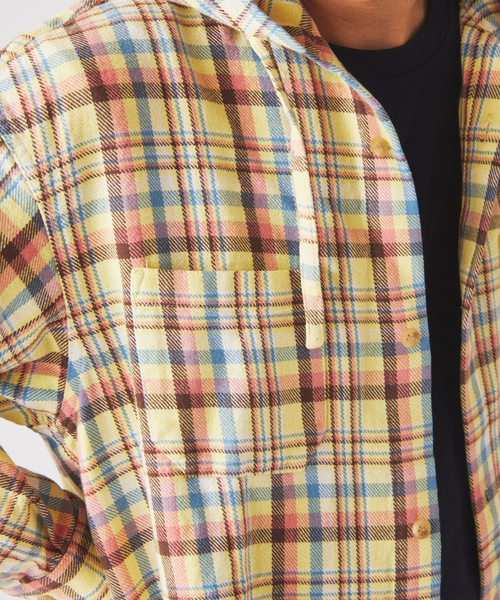 JOURNAL STANDARD relume(ジャーナルスタンダード レリューム)の「カラー アメリカンチェック フーディシャツ(シャツ/ブラウス・メンズ・スカイブルー/ライトパープル/Yellow・MEDIUM/LARGE)」の19枚目の写真
