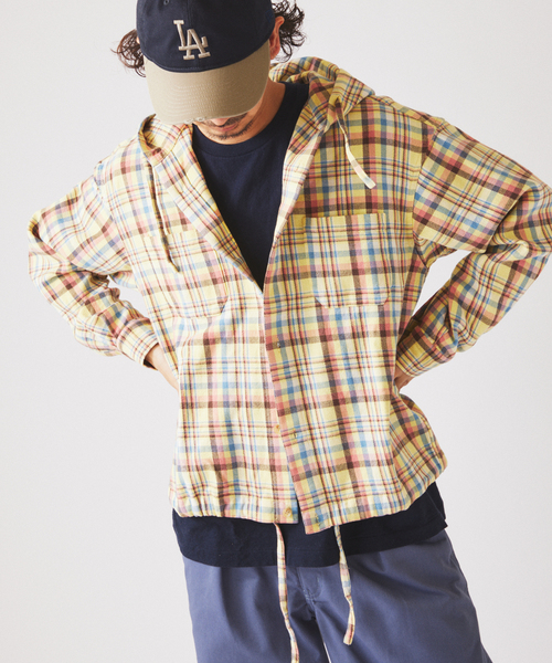 JOURNAL STANDARD relume(ジャーナルスタンダード レリューム)の「カラー アメリカンチェック フーディシャツ(シャツ/ブラウス・メンズ・スカイブルー/ライトパープル/Yellow・MEDIUM/LARGE)」の21枚目の写真