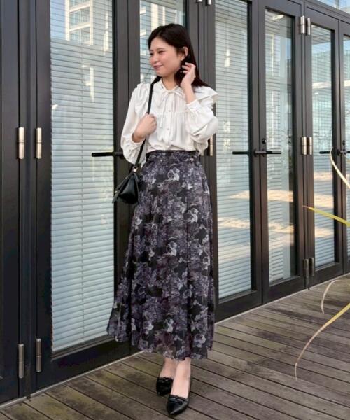 couture brooch（クチュールブローチ）の「【洗える・リボン取り外し可】フリルジョーゼットブラウス（シャツ/ブラウス・レディース・ネイビー/アイボリー/ピンク・42/40/38/36）」の17枚目の写真