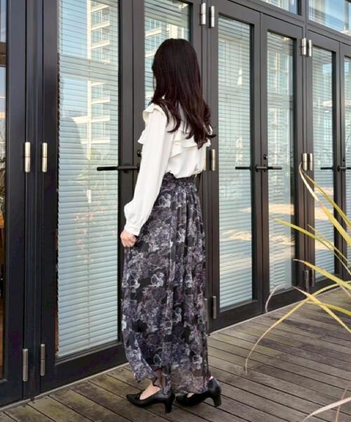 couture brooch（クチュールブローチ）の「【洗える・リボン取り外し可】フリルジョーゼットブラウス（シャツ/ブラウス・レディース・ネイビー/アイボリー/ピンク・42/40/38/36）」の18枚目の写真