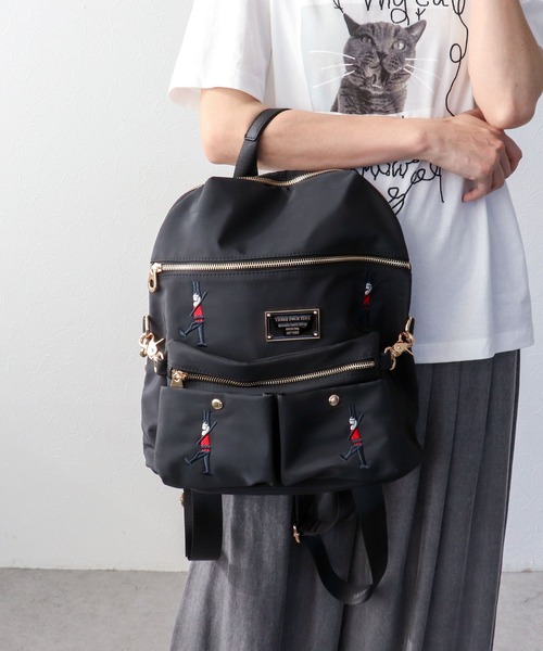 Three Four Time(スリーフォータイム)の「ショルダーポーチ付き刺繍4WAYナイロンリュック(バックパック/リュック・レディース・ブラック・FREE)」の22枚目の写真