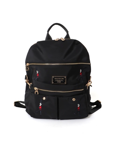 Three Four Time(スリーフォータイム)の「ショルダーポーチ付き刺繍4WAYナイロンリュック(バックパック/リュック・レディース・ブラック・FREE)」の14枚目の写真