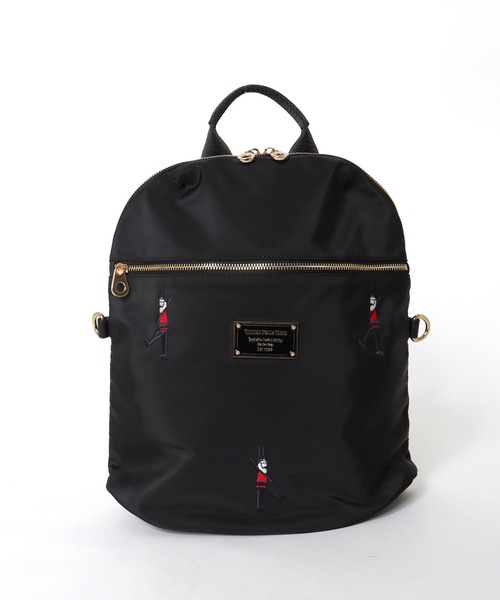 Three Four Time(スリーフォータイム)の「ショルダーポーチ付き刺繍4WAYナイロンリュック(バックパック/リュック・レディース・ブラック・FREE)」の8枚目の写真