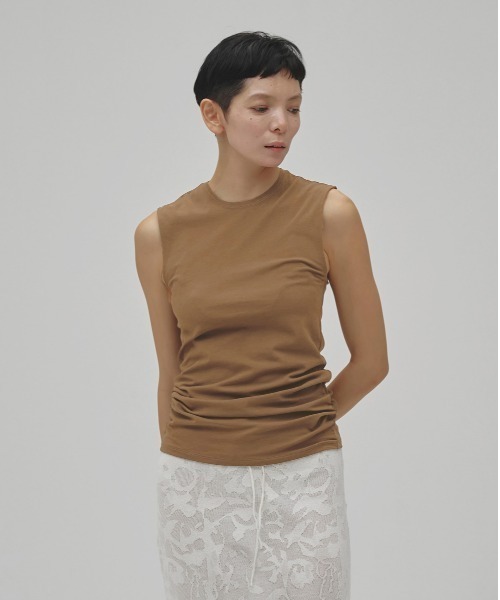 TODAYFUL（トゥデイフル）の「Smooth Tanktop Tunic（タンクトップ・レディース・キャメル/サックスブルー/ブラック・FREE）」の6枚目の写真