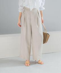 URBAN RESEARCH ROSSO WOMEN | ラメリネンストライプワイドパンツ(その他パンツ)