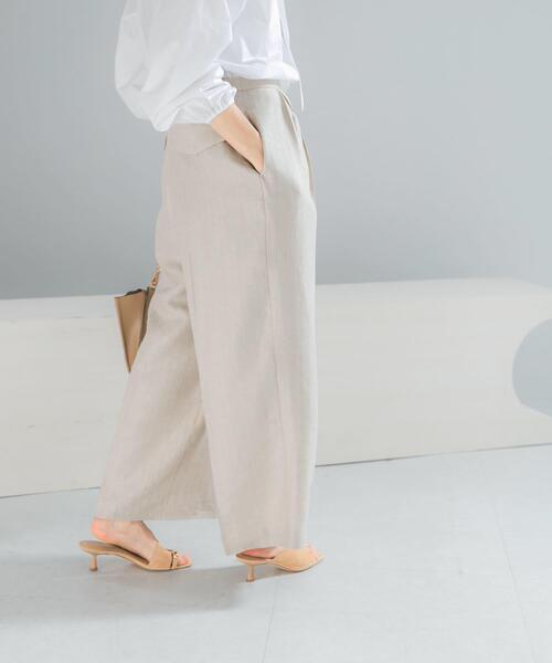 URBAN RESEARCH ROSSO WOMEN(アーバンリサーチ ロッソ)の「ラメリネンストライプワイドパンツ(その他パンツ・レディース・チャコールグレー/ベージュ・36/38)」の3枚目の写真