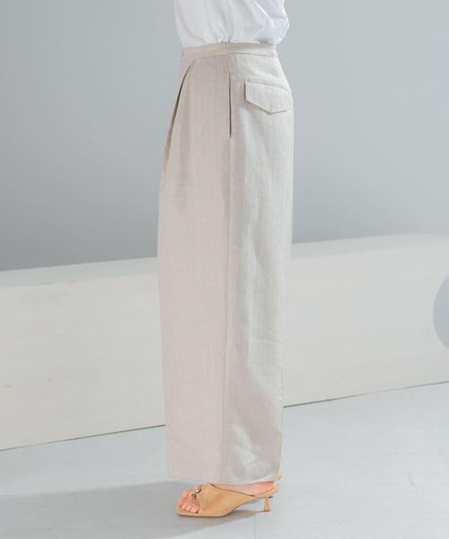 URBAN RESEARCH ROSSO WOMEN(アーバンリサーチ ロッソ)の「ラメリネンストライプワイドパンツ(その他パンツ・レディース・チャコールグレー/ベージュ・36/38)」の9枚目の写真