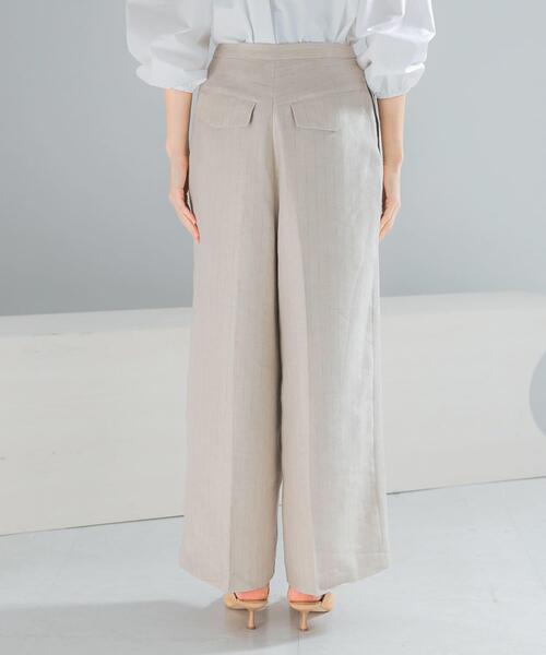 URBAN RESEARCH ROSSO WOMEN(アーバンリサーチ ロッソ)の「ラメリネンストライプワイドパンツ(その他パンツ・レディース・チャコールグレー/ベージュ・36/38)」の10枚目の写真