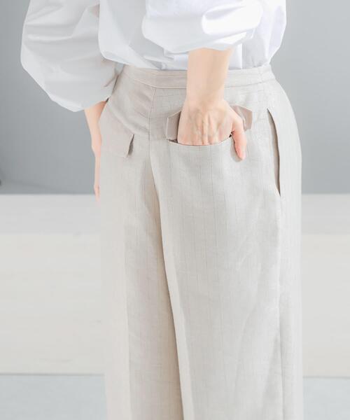 URBAN RESEARCH ROSSO WOMEN(アーバンリサーチ ロッソ)の「ラメリネンストライプワイドパンツ(その他パンツ・レディース・チャコールグレー/ベージュ・36/38)」の12枚目の写真