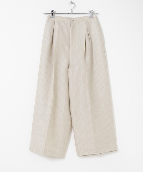 URBAN RESEARCH ROSSO WOMEN（アーバンリサーチ　ロッソ）の「ラメリネンストライプワイドパンツ（その他パンツ・レディース・チャコールグレー/ベージュ・36/38）」の18枚目の写真