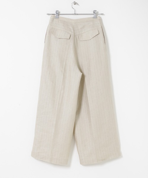 URBAN RESEARCH ROSSO WOMEN（アーバンリサーチ　ロッソ）の「ラメリネンストライプワイドパンツ（その他パンツ・レディース・チャコールグレー/ベージュ・36/38）」の21枚目の写真