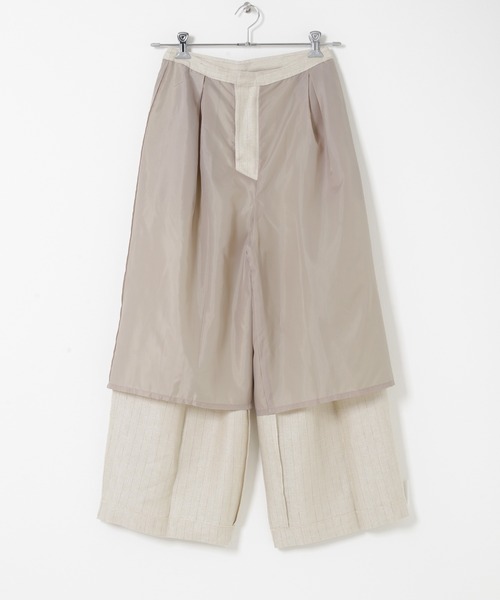 URBAN RESEARCH ROSSO WOMEN（アーバンリサーチ　ロッソ）の「ラメリネンストライプワイドパンツ（その他パンツ・レディース・チャコールグレー/ベージュ・36/38）」の22枚目の写真