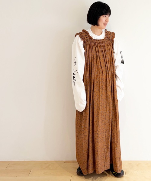 HOLIDAY(ホリデイ)の「FLOWER PRINT NIGHT DRESS フラワープリントナイトドレス(ワンピース・レディース・ブラウン/グレー・ONE SIZE)」の8枚目の写真