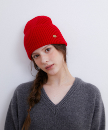 HALDEN（ハルデン）の「wool 100 knit beanie (C054_deep red)（ニットキャップ/ビーニー）」