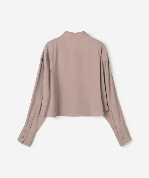 UNFIL（アンフィル）の「UNFIL | レーヨンギャバジン クロップドシャツ WOMEN（シャツ/ブラウス・レディース・ベージュ系その他/ブラック系その他・0）」の4枚目の写真