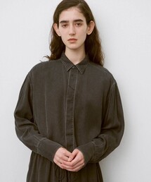 UNFIL | UNFIL | レーヨンギャバジン クロップドシャツ WOMEN(シャツ/ブラウス)