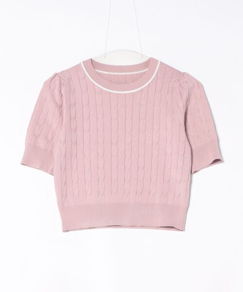 SWINGLE（スウィングル）の「【2/6(Fri)発売】ケーブルニットアンサンブル（カーディガン/ボレロ・レディース・オフホワイト/イエロー/ネイビー/ピンク・FREE）」の17枚目の写真