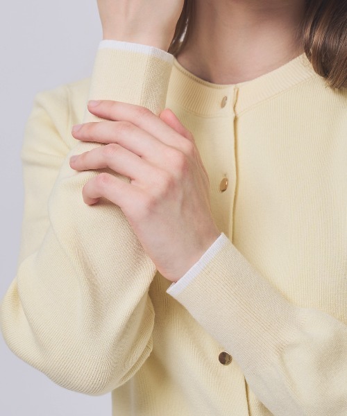 SWINGLE（スウィングル）の「【2/6(Fri)発売】ケーブルニットアンサンブル（カーディガン/ボレロ・レディース・オフホワイト/イエロー/ネイビー/ピンク・FREE）」の8枚目の写真