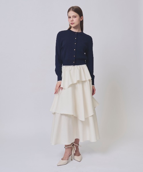 SWINGLE（スウィングル）の「【2/6(Fri)発売】ケーブルニットアンサンブル（カーディガン/ボレロ・レディース・オフホワイト/イエロー/ネイビー/ピンク・FREE）」の12枚目の写真