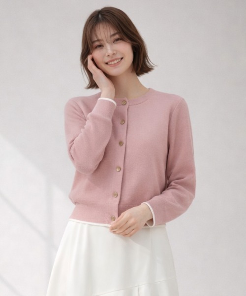 SWINGLE（スウィングル）の「【2/6(Fri)発売】ケーブルニットアンサンブル（カーディガン/ボレロ・レディース・オフホワイト/イエロー/ネイビー/ピンク・FREE）」の15枚目の写真