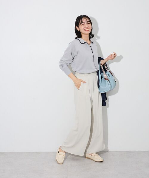 Green　Parks（グリーンパークス）の「シーンレスワイドパンツ（その他パンツ・レディース・アイボリー/グレー/ブラック/ピンク・M/L）」の6枚目の写真