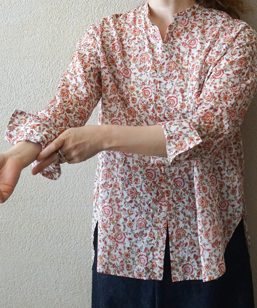 JOURNAL STANDARD LUXE(ジャーナルスタンダード ラックス)の「ボイルフラワー スタンドカラーシャツ(シャツ/ブラウス・レディース・レッド・FREE)」の12枚目の写真