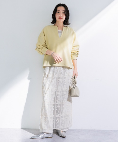 Green　Parks（グリーンパークス）の「SET2点 深Vネック裏毛+プルオーバー（Tシャツ/カットソー・レディース・ホワイト系その他2/杢グレー/イエロー・FREE）」の5枚目の写真