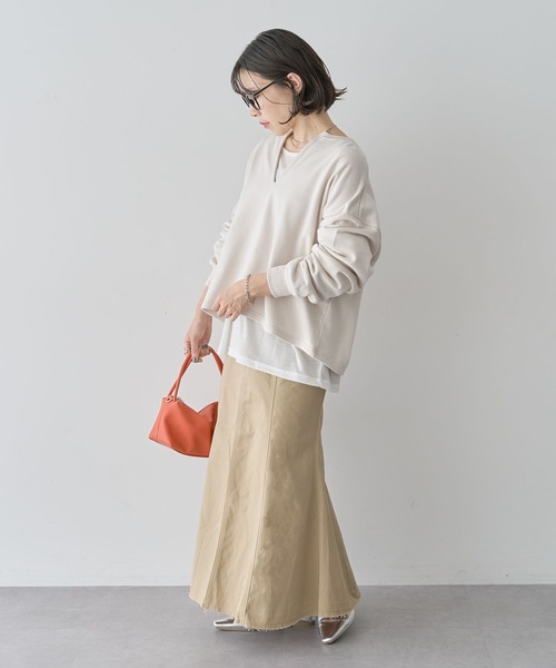 Green　Parks（グリーンパークス）の「SET2点 深Vネック裏毛+プルオーバー（Tシャツ/カットソー・レディース・ホワイト系その他2/杢グレー/イエロー・FREE）」の11枚目の写真