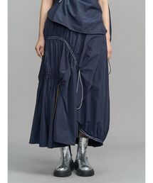 UN3D. | WAVE DRAWSTRING FLARE SK / ウェーブドローストリングフレアスカート(スカート)