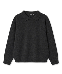 POLYGRAM（ポリグラム）の「ソフトウールブレンドカラー ニット - チャコール（ポロシャツ）」