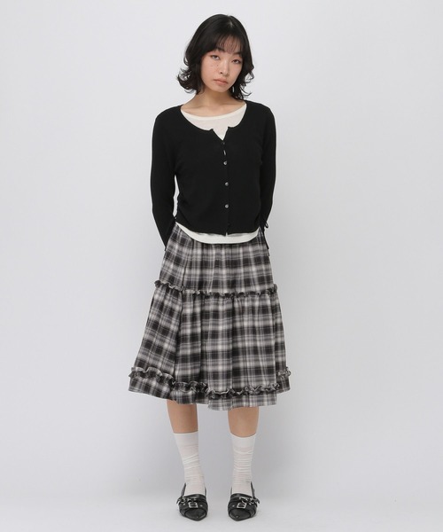 3.3 Field Trip (3.3フィールドトリップ)の「3.3 Field Trip/フリルティアードミディスカート(スカート・レディース・ホワイト×ブラック/ブラック×グレー・FREE)」の3枚目の写真