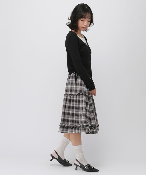 3.3 Field Trip (3.3フィールドトリップ)の「3.3 Field Trip/フリルティアードミディスカート(スカート・レディース・ホワイト×ブラック/ブラック×グレー・FREE)」の5枚目の写真