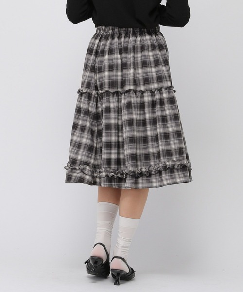 3.3 Field Trip (3.3フィールドトリップ)の「3.3 Field Trip/フリルティアードミディスカート(スカート・レディース・ホワイト×ブラック/ブラック×グレー・FREE)」の8枚目の写真