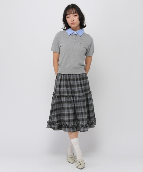 3.3 Field Trip (3.3フィールドトリップ)の「3.3 Field Trip/フリルティアードミディスカート(スカート・レディース・ホワイト×ブラック/ブラック×グレー・FREE)」の9枚目の写真