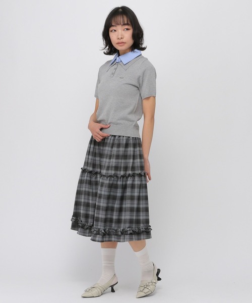 3.3 Field Trip (3.3フィールドトリップ)の「3.3 Field Trip/フリルティアードミディスカート(スカート・レディース・ホワイト×ブラック/ブラック×グレー・FREE)」の10枚目の写真